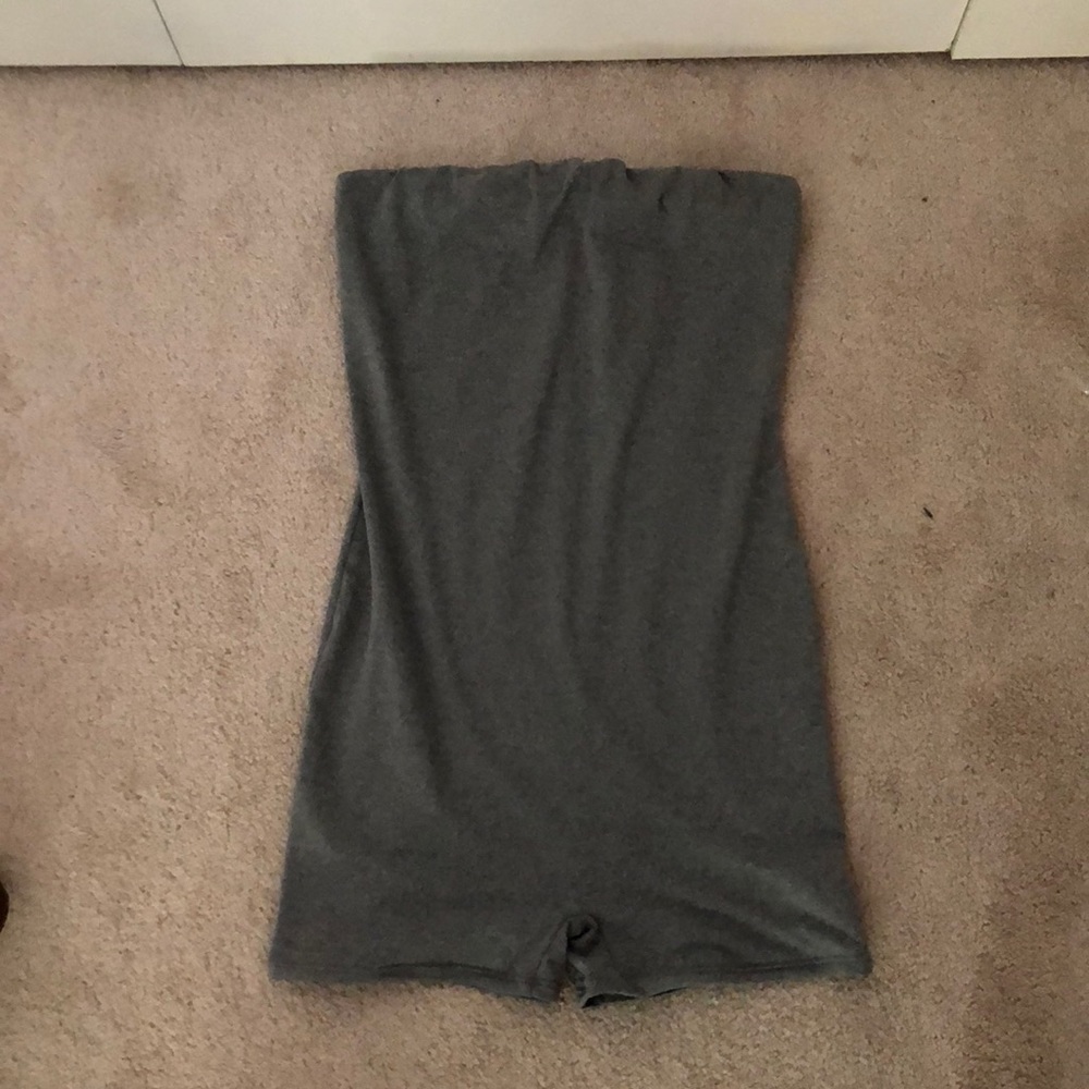 Grey tube top romper